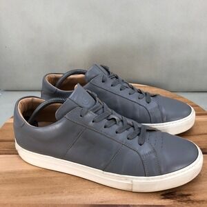 GREATS Brooklyn Reign Leather Sneakers Mens Size 10 Gray Made in Italy